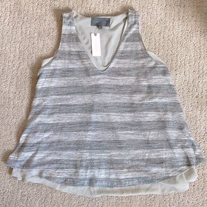 Anthropologie Gray V-Neck Tank (Size: S)